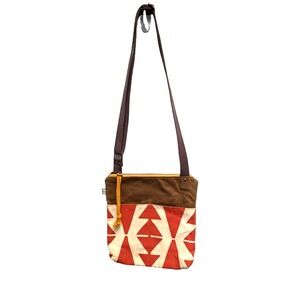 Rachel Elise Weekdayer Canvas Crossbody Bag Printed Zipper Closure Adj Strap $76